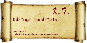 Kányi Terézia névjegykártya